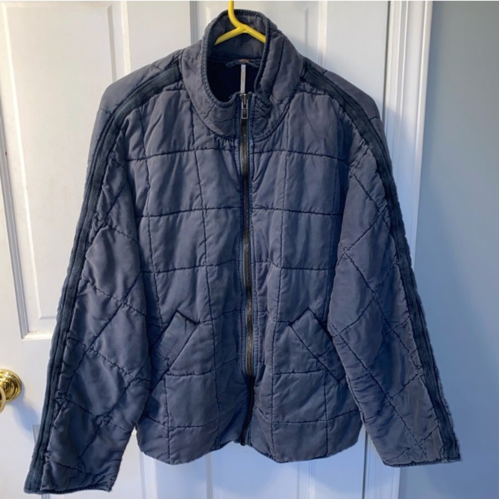Free People Quilted Gray Bomber Jacket - Picture 5 of 5